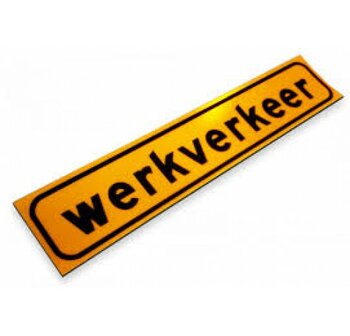 Bord &quot;Werkverkeer&quot; magneet 41x8cm